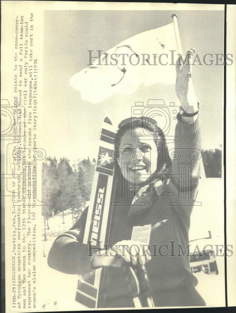 1976 Press Photo Beirut&#39;s Farida Rahme to compete in Innsbruck Winter Olympics