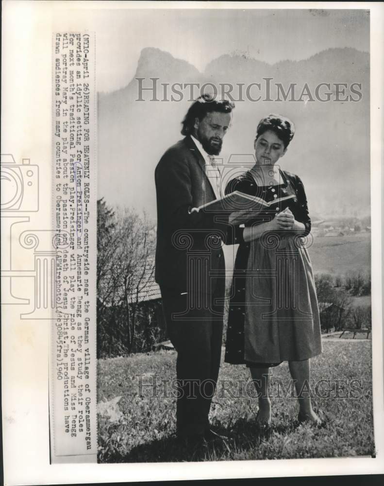 1960 Press Photo Passion play actors Anton Preisinger and Annemarie Dengg
