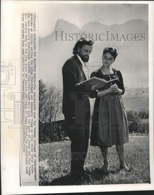 1960 Press Photo Passion play actors Anton Preisinger and Annemarie Dengg