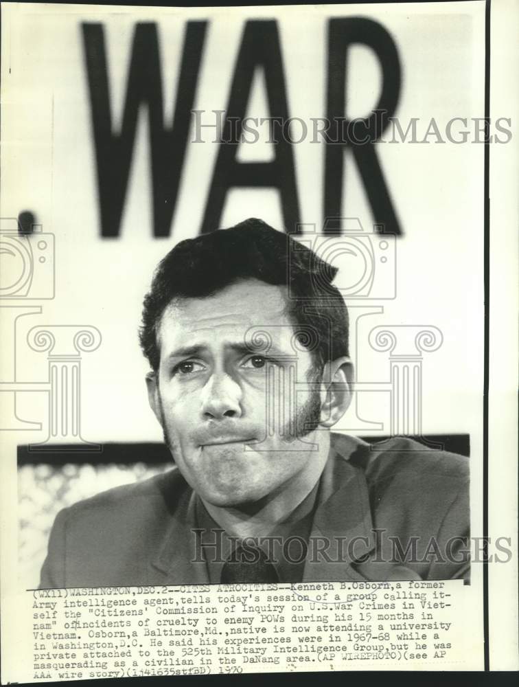 1970 Press Photo Kenneth Osborn tells of treatment of POWs in Vietnam