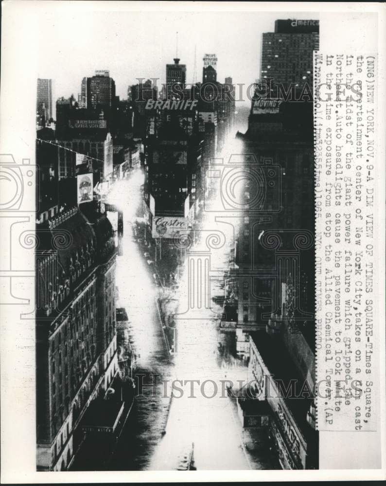 1965 Press Photo View from Allied Chemical Tower during New York&#39;s power failure