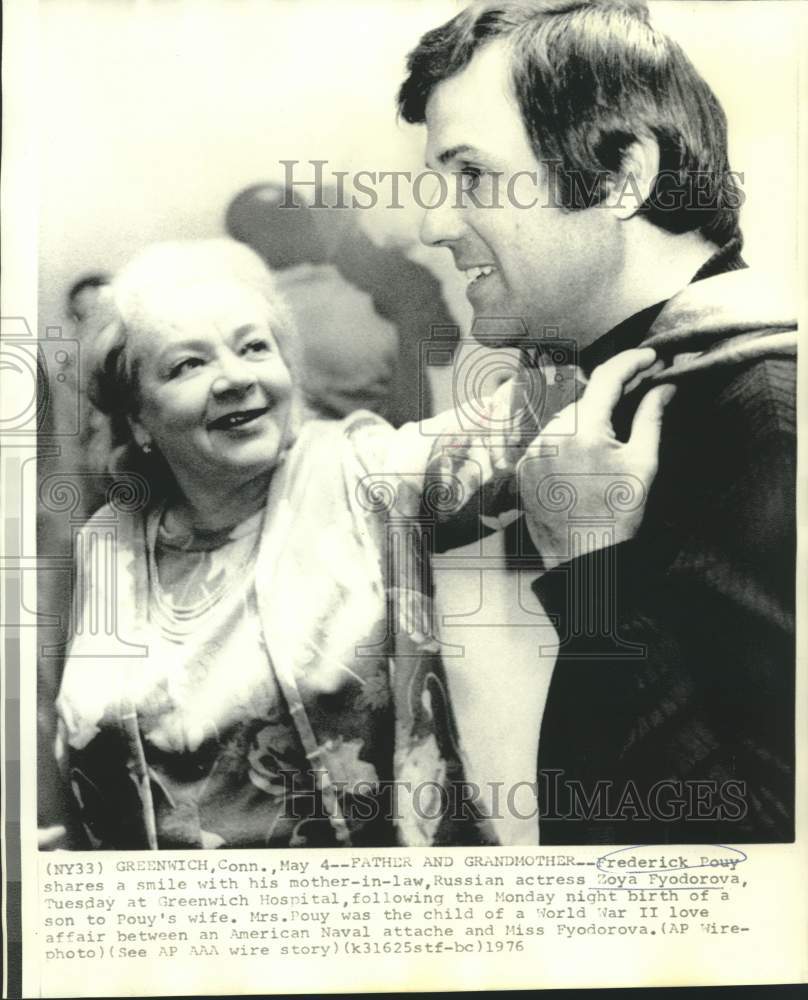 1976 Press Photo Frederick Pouy and Zoya Fyodorova at Greenwich Hospital in CT