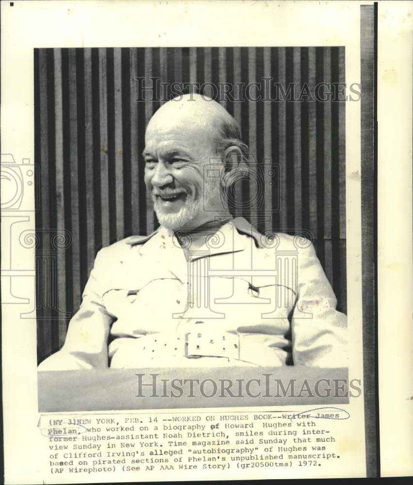 1972 Press Photo Writer James Phelan interviewed in New York - now33560