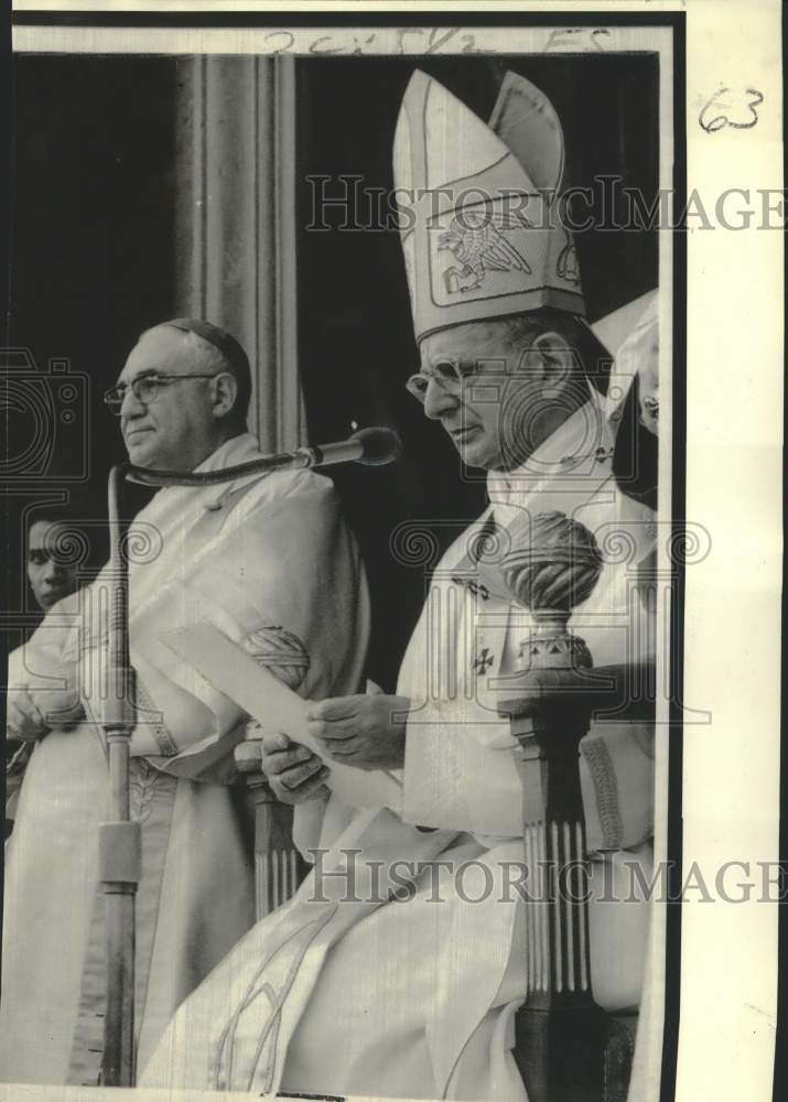 1973 Press Photo Pope Paul VI delivers Christmas message from Vatican City