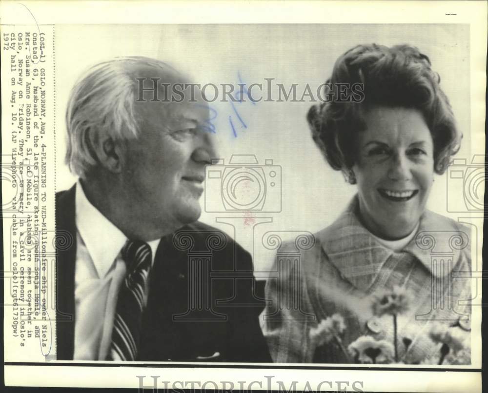 1972 Press Photo Niels Onstad and Susan Anne Robinson plan to marry in Oslo