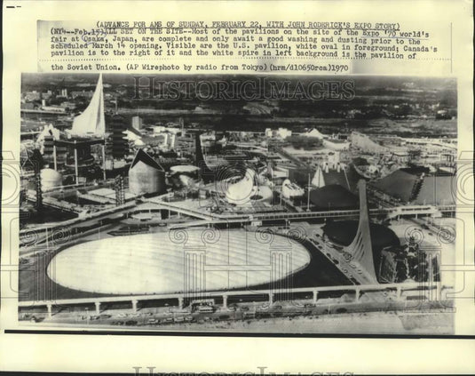 1970 Press Photo Canada, Soviet Union and U.S. pavilions at Osaka Expo '70