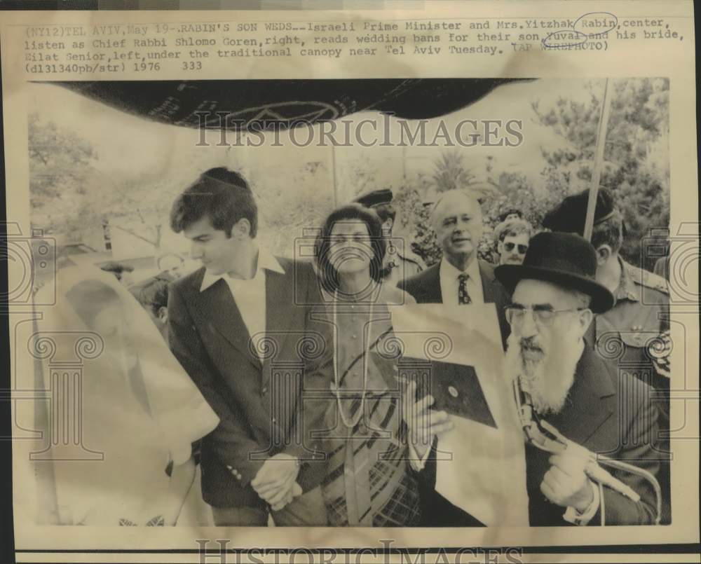 1976 Press Photo Wedding scene of Israeli Prime Minister Yitzhak Rabin's son