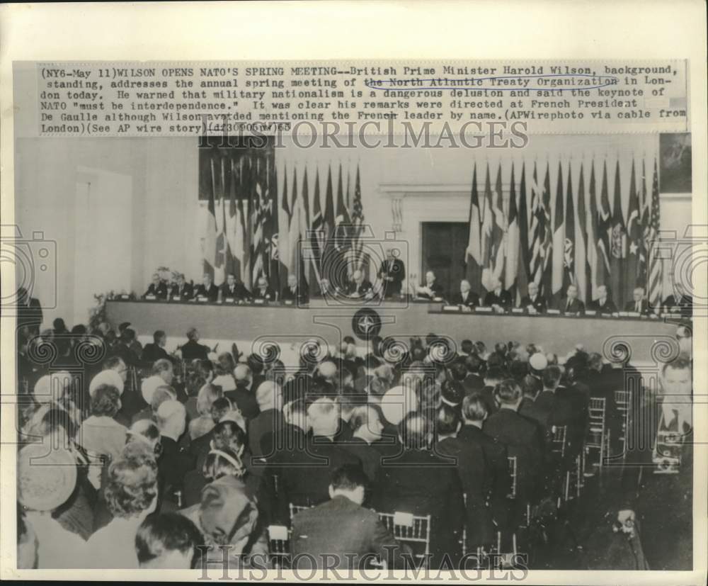 1965 Press Photo Britain&#39;s Harold Wilson opens NATO&#39;s spring session in London