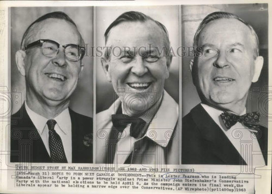 1963 Press Photo Canada's Lester Pearson campaigns for Prime Minister