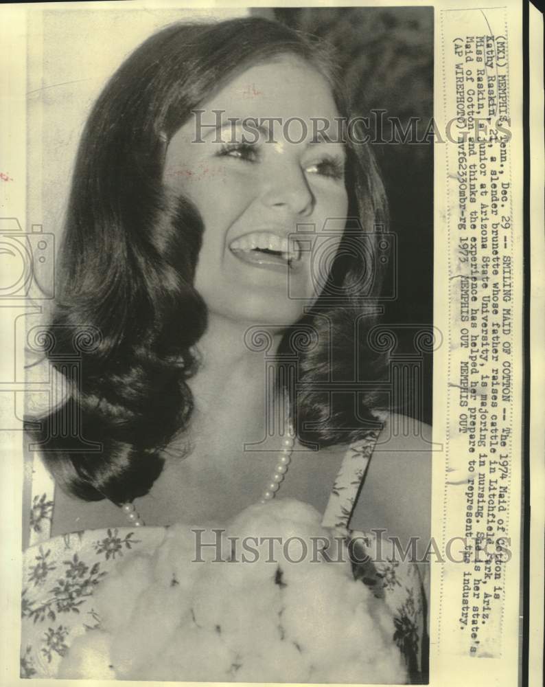 1973 Press Photo Maid of Cotton Kathy Raskin of Litchfield, Arizona - now34608