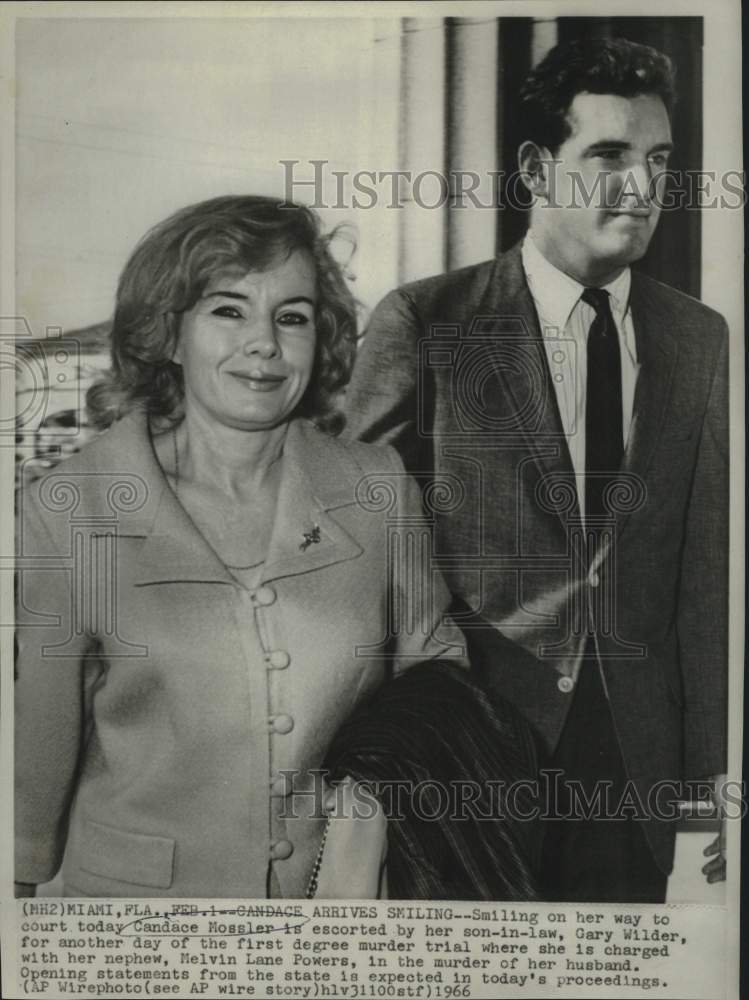 1966 Press Photo Candace Mossler arrives at Florida Court with Gary Wilder