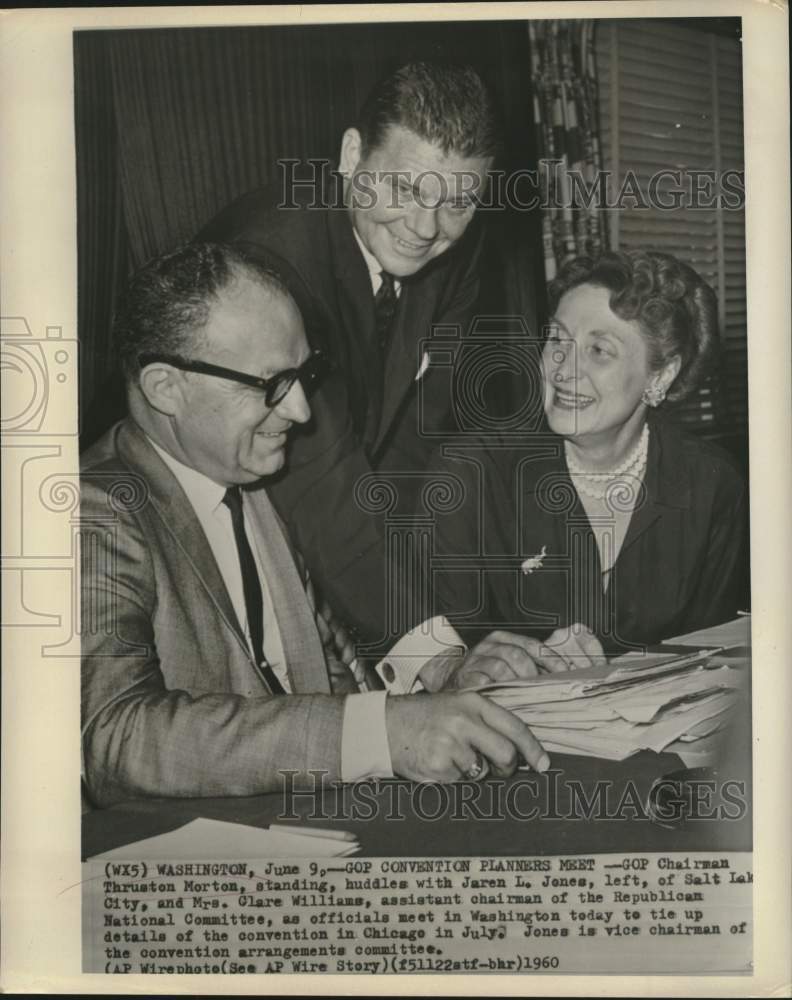 1960 Press Photo GOP&#39;s Thruston Morton and other planners meet in Washington