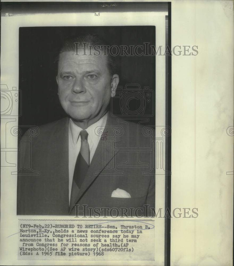 Load image into Gallery viewer, 1965 Press Photo Senator Thruston Morton holds news conference in Louisville
