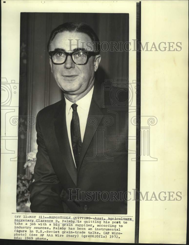 1969 Press Photo Assistant Agriculture Secretary Clarence Palmby quitting job