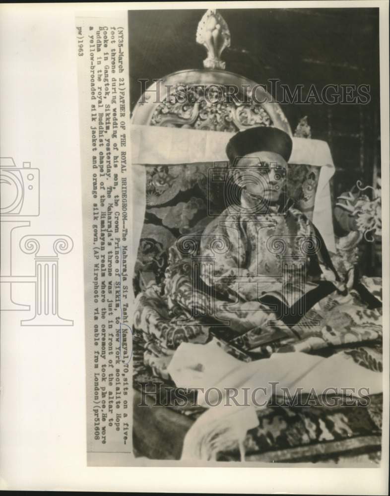 1963 Press Photo Father of royal bridegroom Maharaja Sir Tashi Namgyal of Sikkim