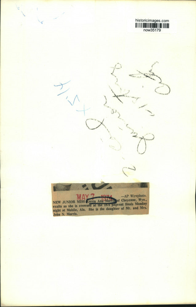 1974 Press Photo Karen Ann Morris crowned Junior Miss in Mobile, Alabama