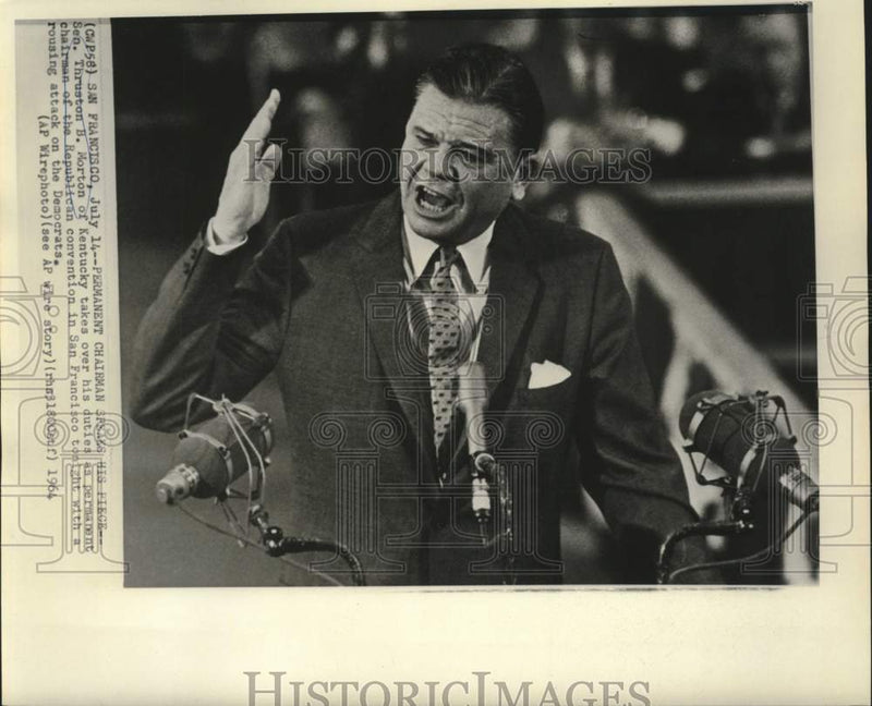 Load image into Gallery viewer, 1964 Press Photo Senator Thruston Morton as permanent GOP chairman in CA
