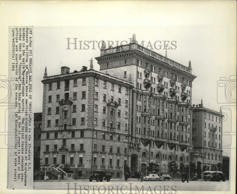 1964 Press Photo U.S. Embassy in Moscow where &quot;bugging&quot; microphones found