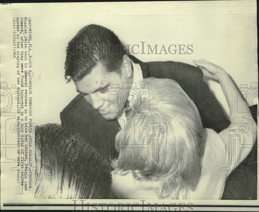 1966 Press Photo Candace Mossler and Melvin Powers after found innocent in Miami