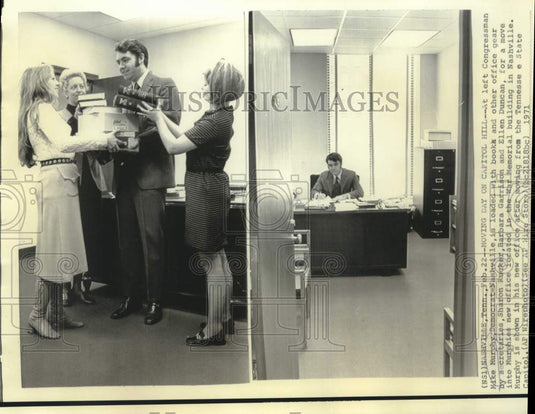 1971 Press Photo Moving Day on Capitol Hill for Congressman Mike Murphy