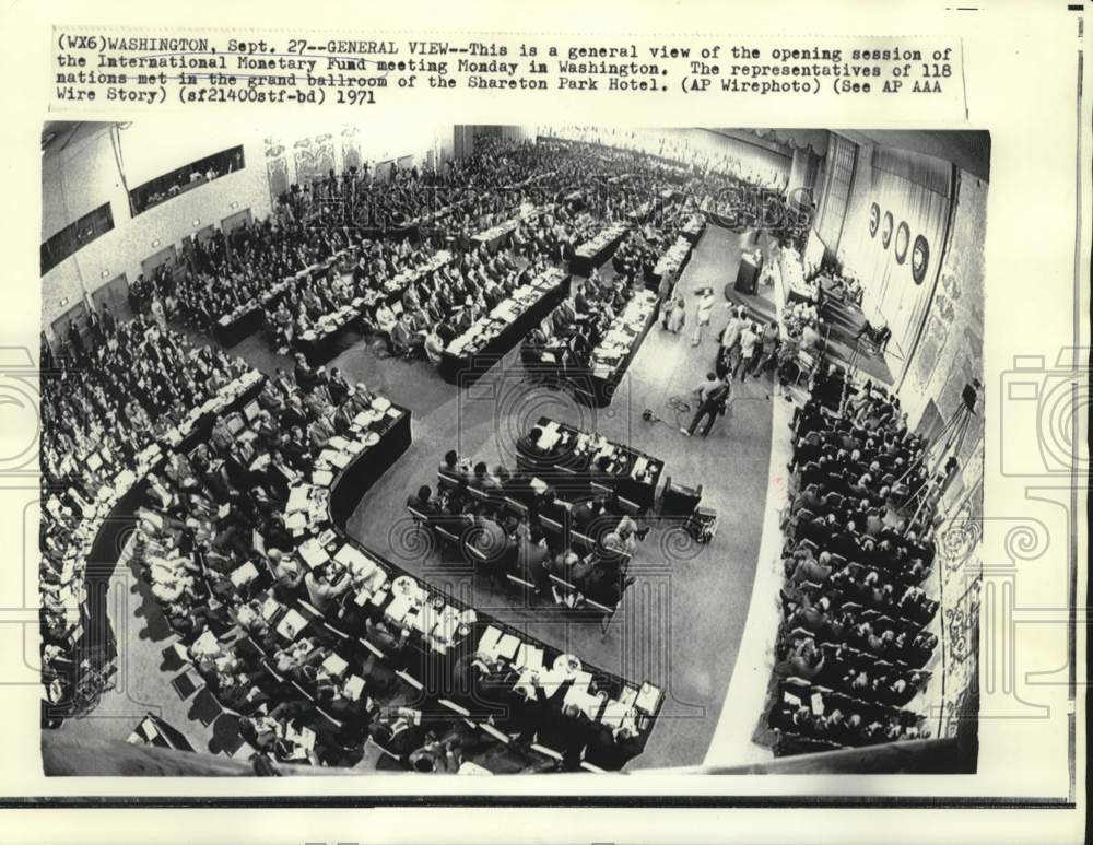 1971 Press Photo International Monetary Fund opening session in Washington