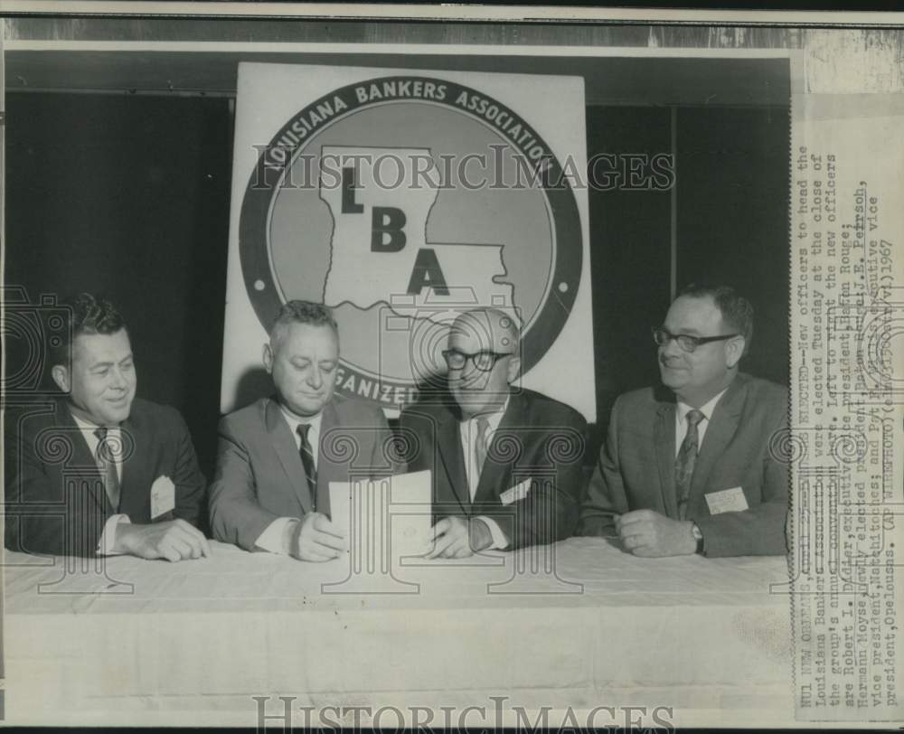 1967 Press Photo Herman Moyse and other Louisiana Bankers&#39; elected officers