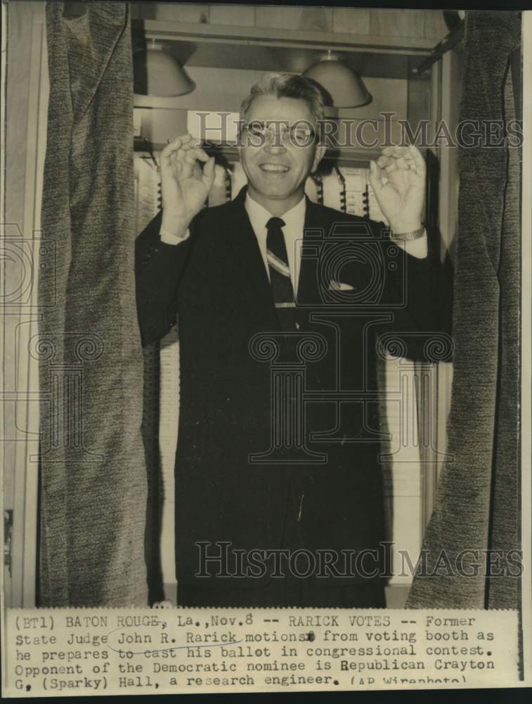 1966 Press Photo Former Louisiana judge John Rarick casts congressional ballot