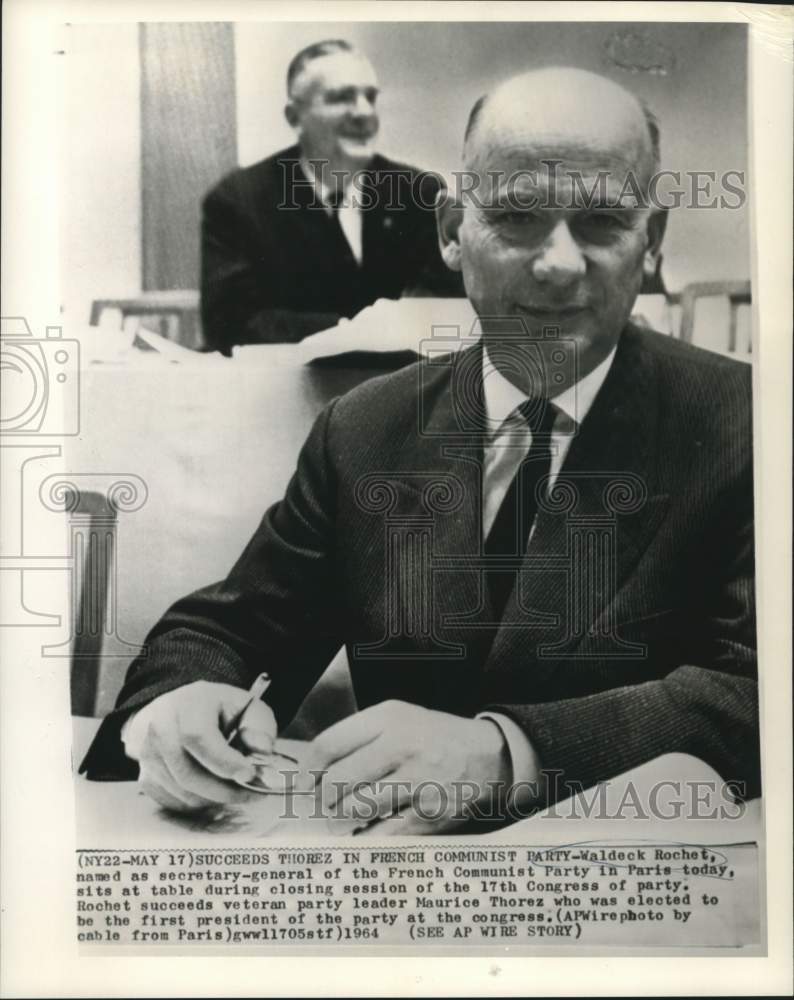 1964 Press Photo French Communist Party Secretary-General Waldeck Rochet