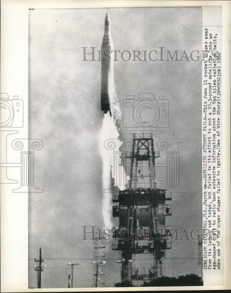 1960 Press Photo Juno II Rocket Launched from Cape Canaveral, Florida