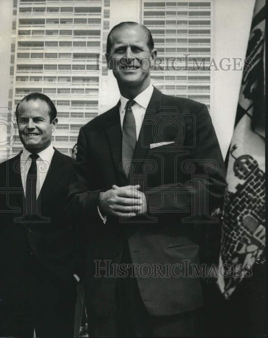 1966 Press Photo Studio exec. Richard Zanuck welcomes Prince Philip, Hollywood