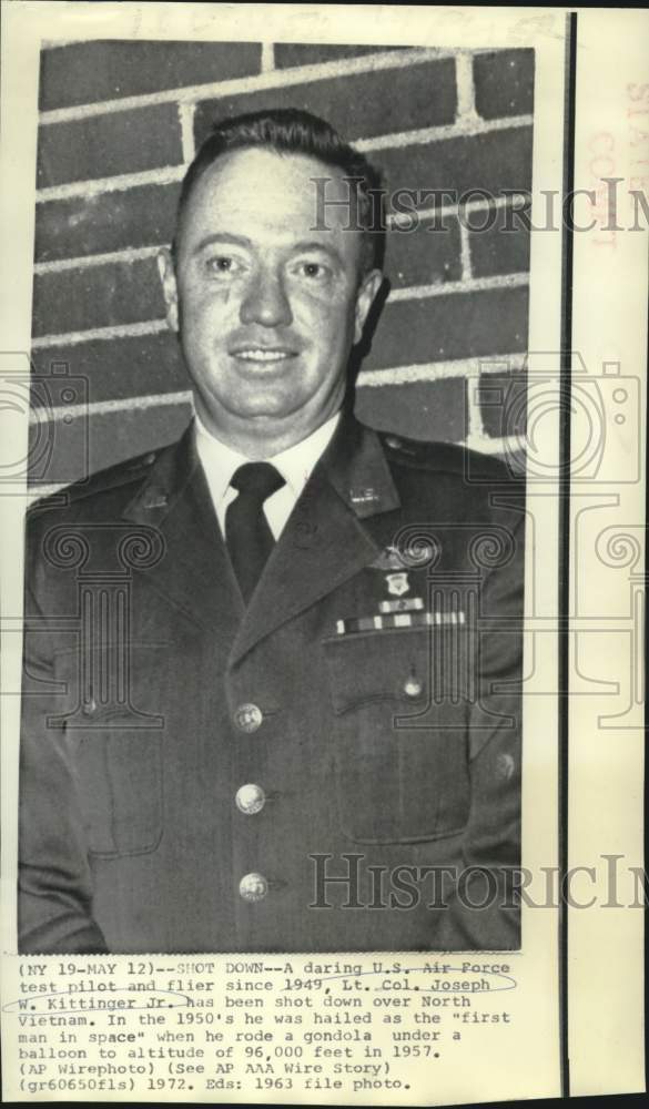1963 Press Photo U.S. Air Force test pilot and flier Lt. Col. Joseph Kittinger