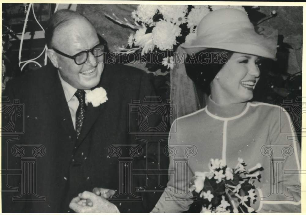 1970 Press Photo Tom &quot;Pinkie&quot; Roden and Jane on wedding day - now36894