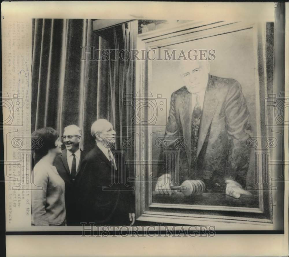 1966 Press Photo Late House Speaker Sam Rayburn Portrait Dedicated, Washington
