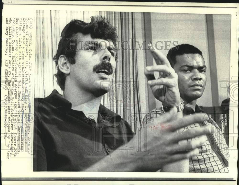 1973 Press Photo Former POW's John Young, King Rayford Consider Libel Lawsuit