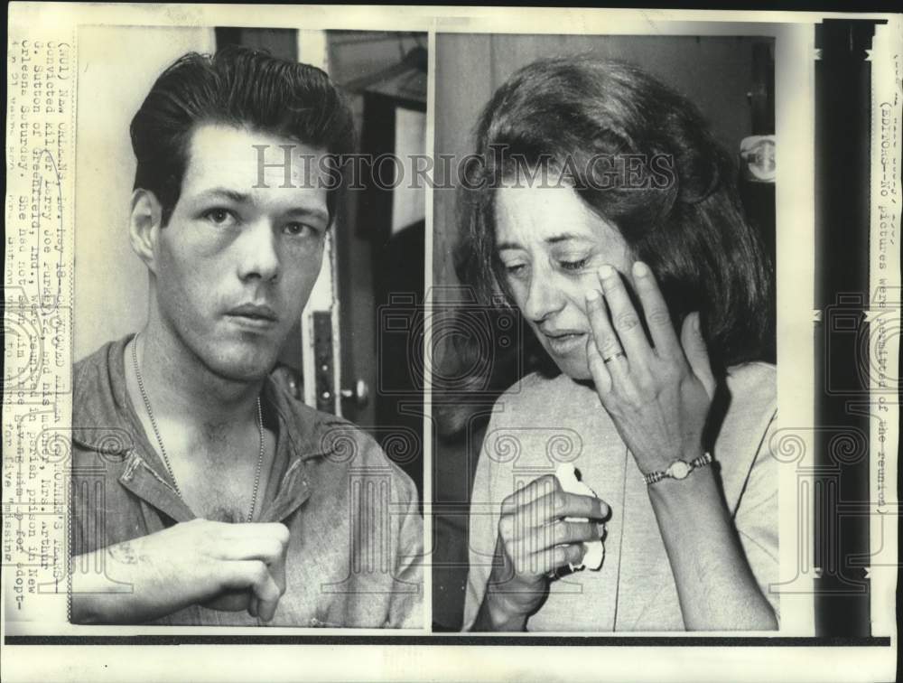 1969 Press Photo Larry Joe Purkey and mother Mrs. Arthur Sutton reunited in LA