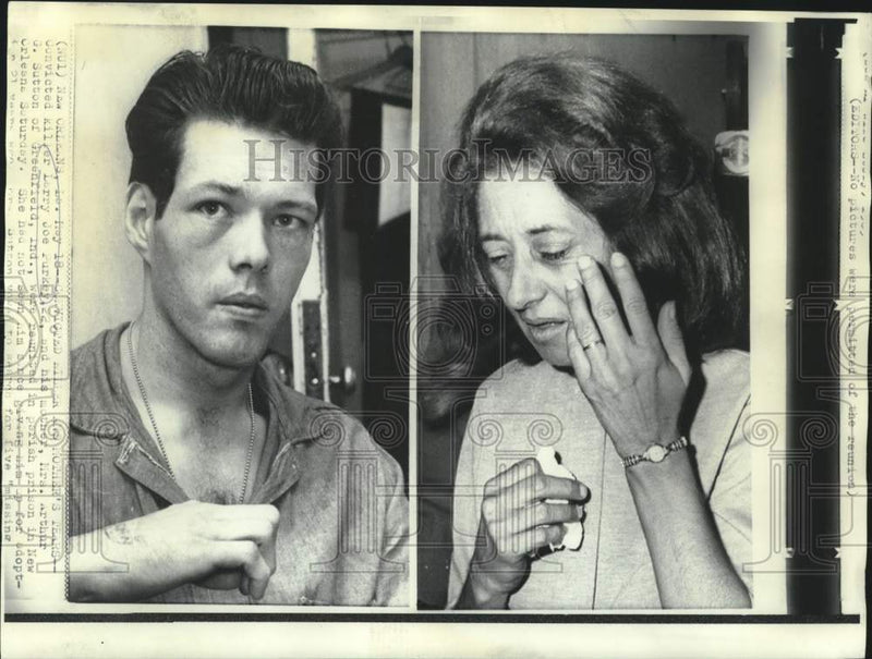 Load image into Gallery viewer, 1969 Press Photo Larry Joe Purkey and mother Mrs. Arthur Sutton reunited in LA
