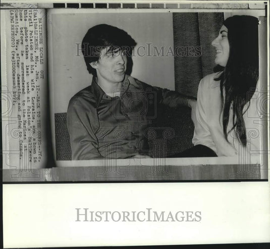 1971 Press Photo Marine deserter Virgil Polston & wife before he surrendered, MD