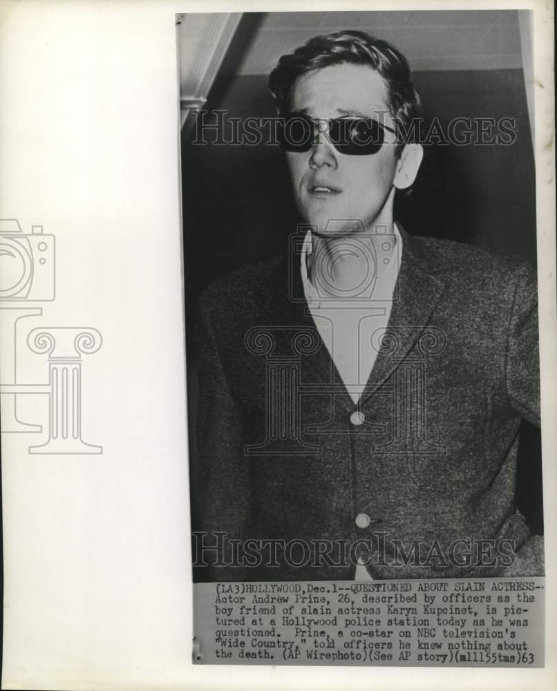 1963 Press Photo Actor Andrew Prine questioned in Hollywood on actress death