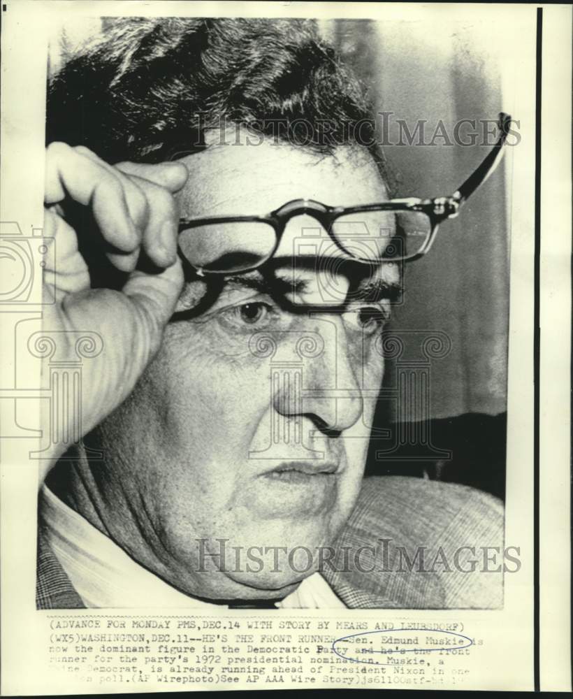 1970 Press Photo Democrat front runner for Presidential election Edmund Muskie