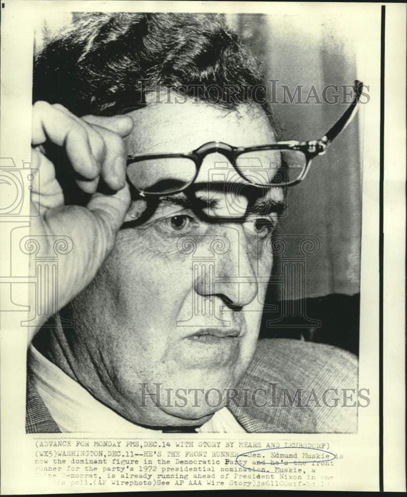 Load image into Gallery viewer, 1970 Press Photo Democrat front runner for Presidential election Edmund Muskie
