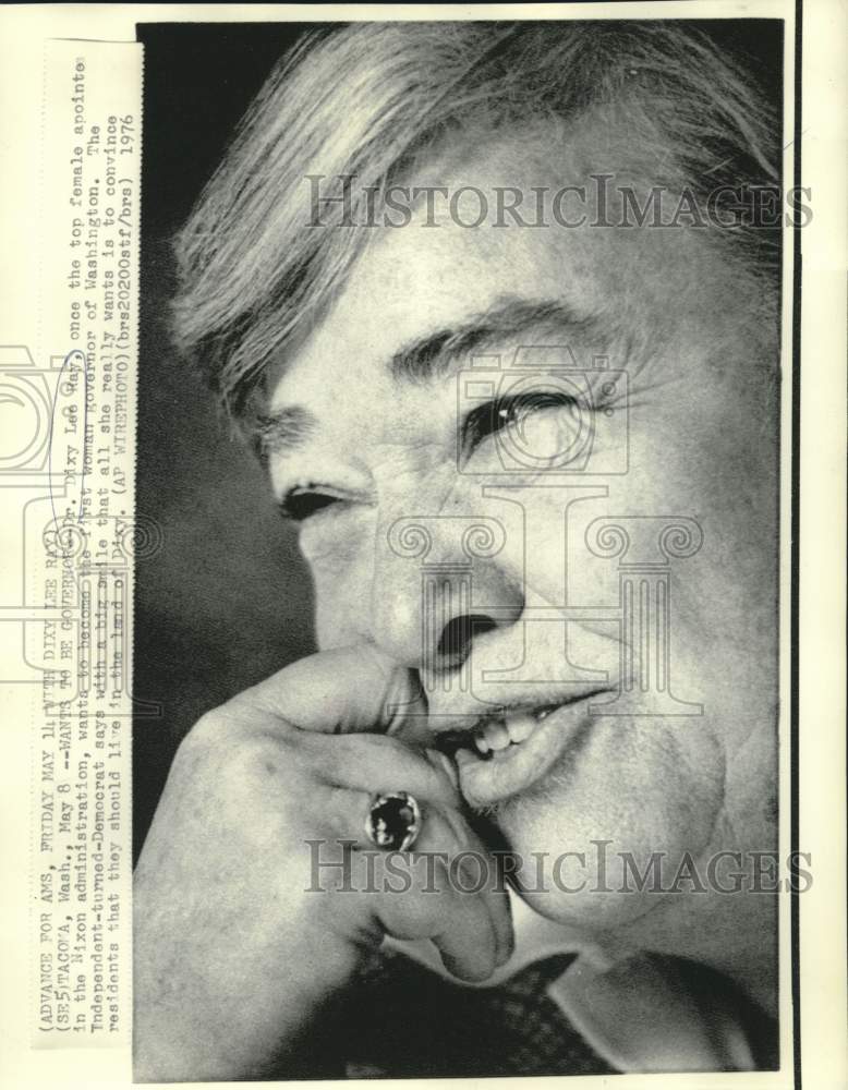 1976 Press Photo Nixon appointee Dixy Lee Ray wants to be Governor of Washington