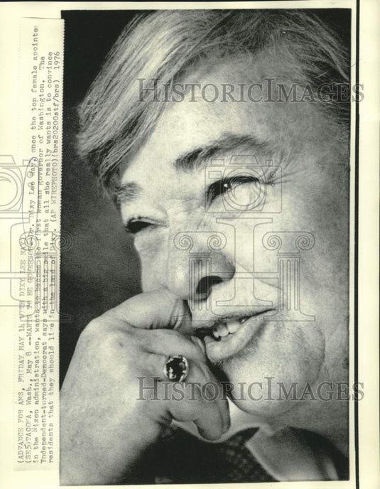 1976 Press Photo Nixon appointee Dixy Lee Ray wants to be Governor of Washington