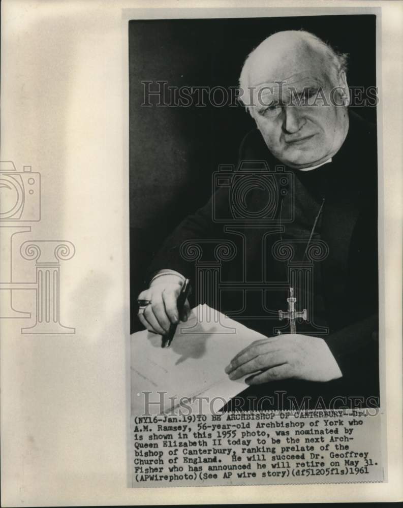 1955 Press Photo Dr. A.M. Ramsey nominated as Archbishop of Canterbury