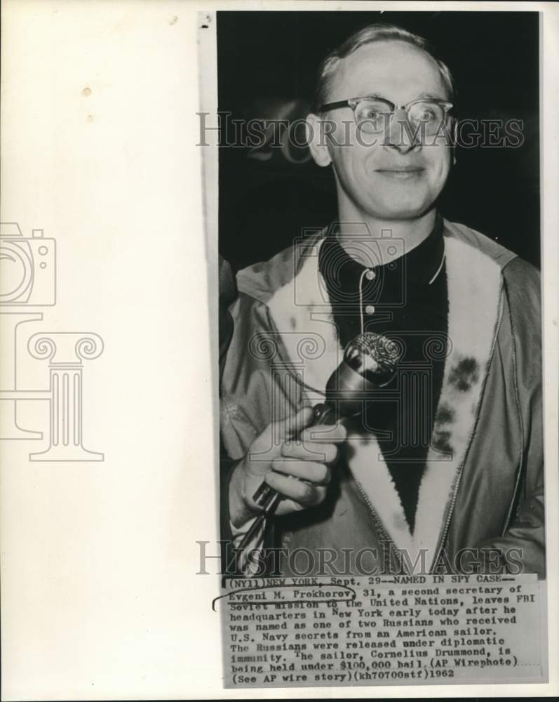 Load image into Gallery viewer, 1962 Press Photo Soviet United Nations Secretary Evgeni Prokhorov Accused as Spy
