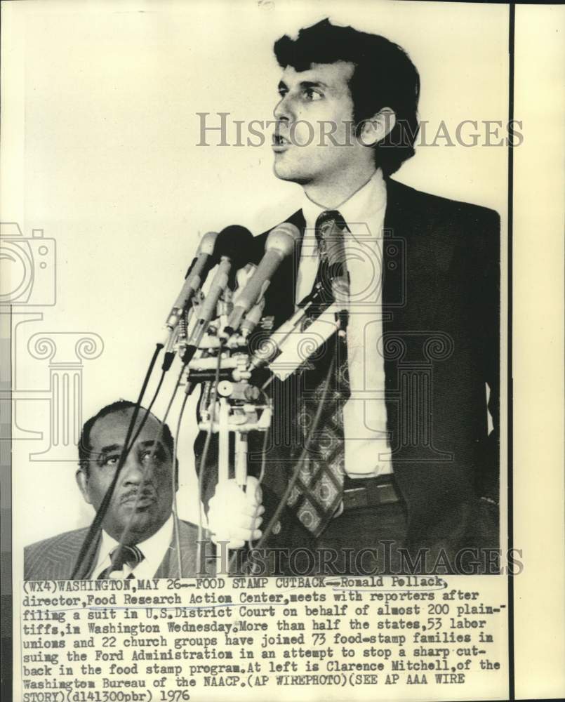 1976 Press Photo Food Research Action Center Director Ronald Pollack with Press
