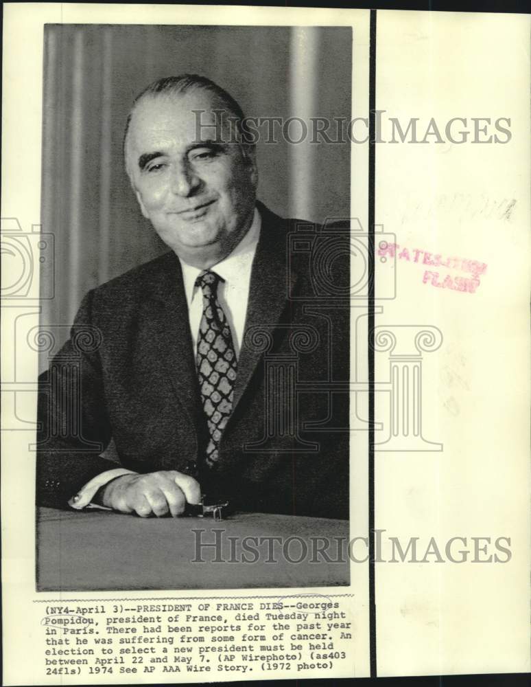 1972 Press Photo President of France Georges Pompidou poses - now37838