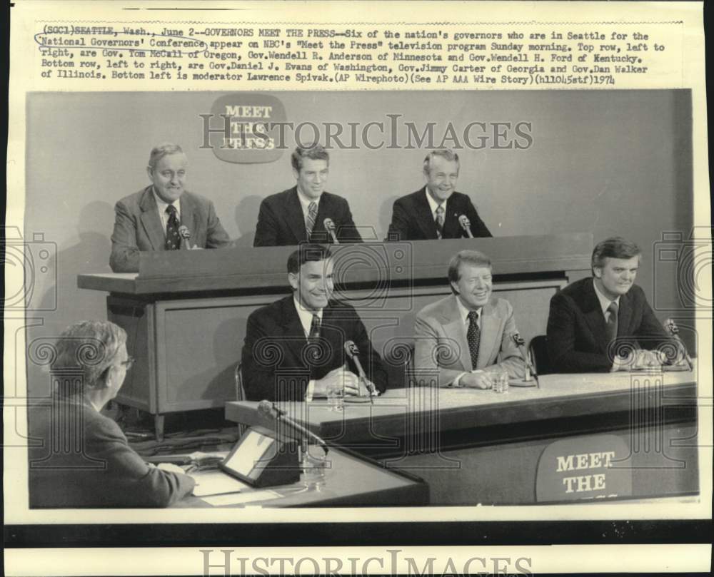 1974 Press Photo National Governors Conference members appear on Meet the Press