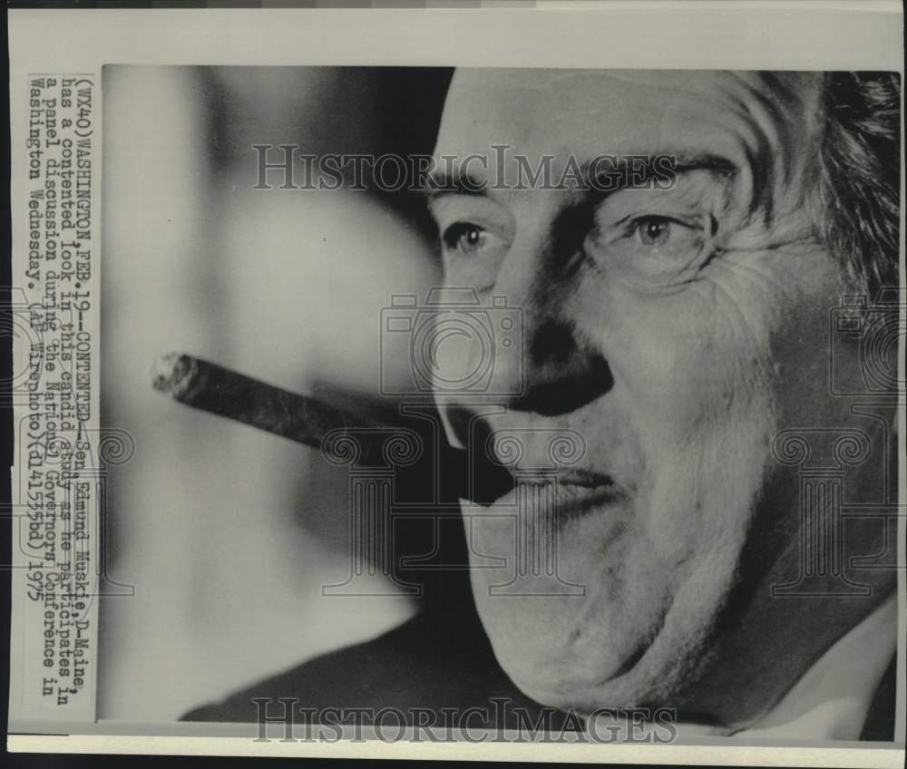 1975 Press Photo Senator Ed Muskie participates in governors' conference, DC