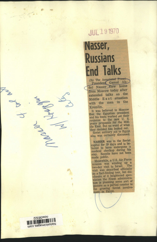 1970 Press Photo Scene of Russian-Egyptian talks in Moscow - now38322