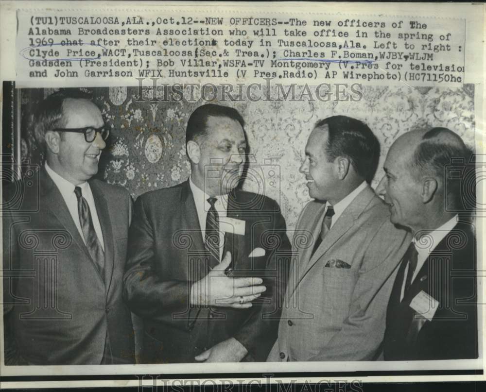1968 Press Photo Clyde Price and other elected Alabama Broadcasters officers